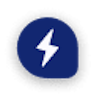 A white lightning bolt symbol on a blue background, representing commercial fast charging.