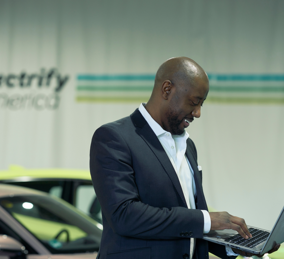 A man working on a laptop