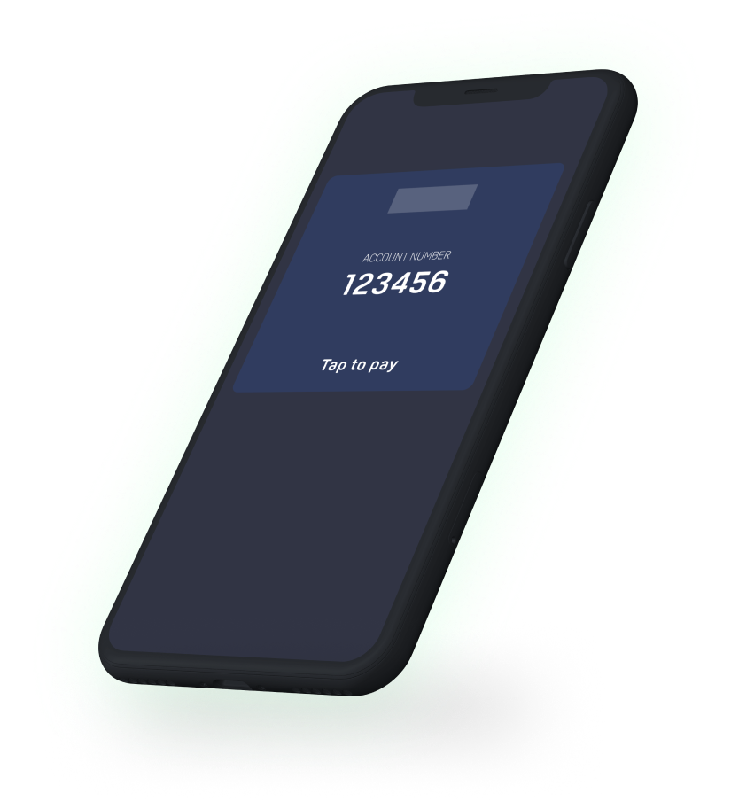 Smartphone showing a digital card
