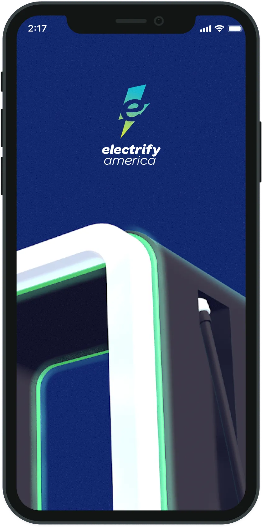 This image displays the enrollment process for a Premium Offer in the Electrify American app on an iPhone.