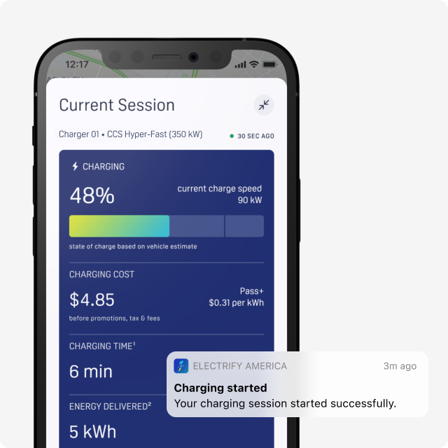 View your charging history within mobile app